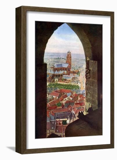 View from the Belfry of Bruges, Belgium, C1924-null-Framed Giclee Print