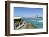 View from the Breakwater to the City Skyline across the Gulf, Abu Dhabi, United Arab Emirates-Fraser Hall-Framed Photographic Print