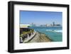 View from the Breakwater to the City Skyline across the Gulf, Abu Dhabi, United Arab Emirates-Fraser Hall-Framed Photographic Print