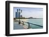 View from the Breakwater Towards Etihad Towers and Emirates Palace Hotel and Beach, Abu Dhabi-Fraser Hall-Framed Photographic Print