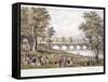 View from the Bridge on the Serpentine Towards Crystal Palace, London, 1851-Day & Son-Framed Stretched Canvas