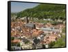 View from the Castle of the Old City, and the River Neckar, Heidelberg, Baden-Wurttemberg, Germany-James Emmerson-Framed Stretched Canvas
