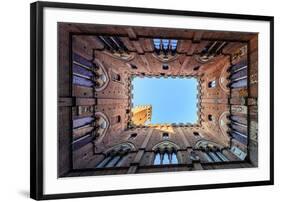 View from the courtyard of Public Building of Siena. Europe. Italy. Tuscany. Siena-ClickAlps-Framed Premium Photographic Print