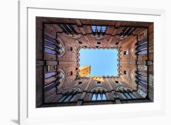 View from the courtyard of Public Building of Siena. Europe. Italy. Tuscany. Siena-ClickAlps-Framed Photographic Print