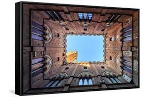 View from the courtyard of Public Building of Siena. Europe. Italy. Tuscany. Siena-ClickAlps-Framed Stretched Canvas