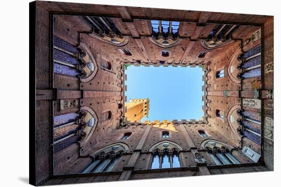 View from the courtyard of Public Building of Siena. Europe. Italy. Tuscany. Siena-ClickAlps-Stretched Canvas