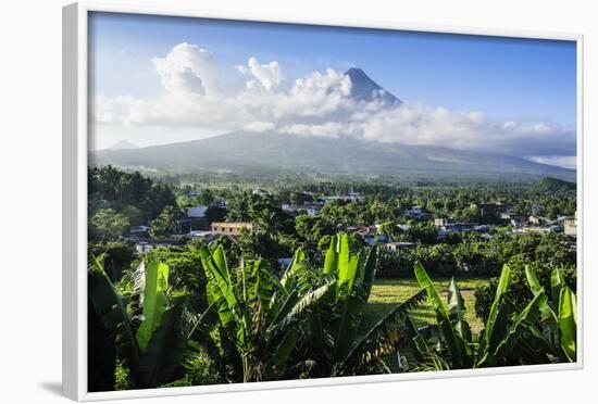 View from the Daraga Church over Mount Mayon Volcano, Legaspi, Southern Luzon, Philippines-Michael Runkel-Framed Photographic Print