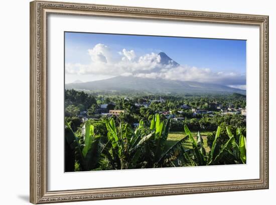 View from the Daraga Church over Mount Mayon Volcano, Legaspi, Southern Luzon, Philippines-Michael Runkel-Framed Photographic Print