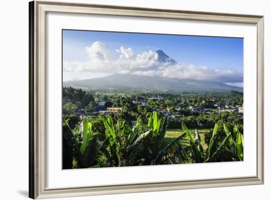 View from the Daraga Church over Mount Mayon Volcano, Legaspi, Southern Luzon, Philippines-Michael Runkel-Framed Photographic Print