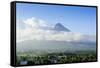 View from the Daraga Church over Volacano Mount Mayon, Legaspi, Southern Luzon, Philippines-Michael Runkel-Framed Stretched Canvas