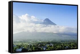 View from the Daraga Church over Volacano Mount Mayon, Legaspi, Southern Luzon, Philippines-Michael Runkel-Framed Stretched Canvas