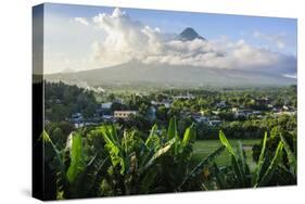 View from the Daraga Church to the Volcano of Mount Mayon, Legaspi, Southern Luzon, Philippines-Michael Runkel-Stretched Canvas