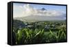 View from the Daraga Church to the Volcano of Mount Mayon, Legaspi, Southern Luzon, Philippines-Michael Runkel-Framed Stretched Canvas