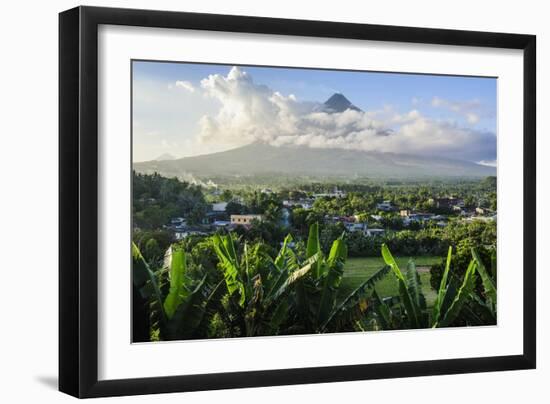 View from the Daraga Church to the Volcano of Mount Mayon, Legaspi, Southern Luzon, Philippines-Michael Runkel-Framed Photographic Print