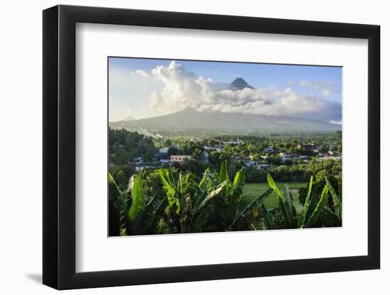 View from the Daraga Church to the Volcano of Mount Mayon, Legaspi, Southern Luzon, Philippines-Michael Runkel-Framed Premium Photographic Print