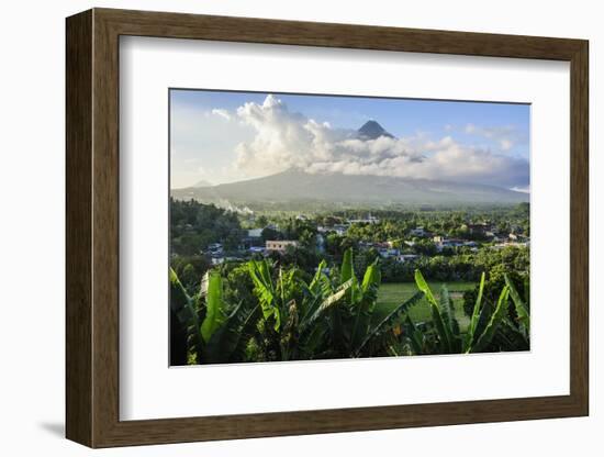 View from the Daraga Church to the Volcano of Mount Mayon, Legaspi, Southern Luzon, Philippines-Michael Runkel-Framed Photographic Print