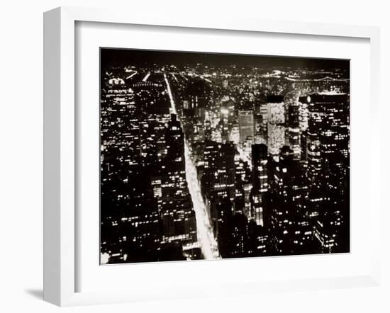 View from the Empire State Building at Night-null-Framed Premium Photographic Print