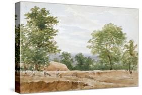 View from the Excavations of Highgate Tunnel, London, 1812-George Arnald-Stretched Canvas