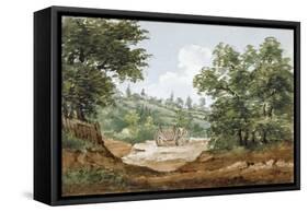 View from the Excavations of Highgate Tunnel, London, 1812-George Arnald-Framed Stretched Canvas