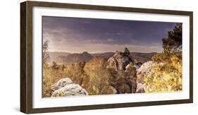 View from the Gamrich in Saxon Switzerland-Jorg Simanowski-Framed Photographic Print