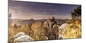 View from the Gamrich in Saxon Switzerland-Jorg Simanowski-Mounted Photographic Print