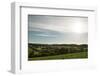 view from the hill of the lavender field to the Teutoburger Forest in Detmold Fromhausen,-Nadja Jacke-Framed Photographic Print