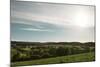 view from the hill of the lavender field to the Teutoburger Forest in Detmold Fromhausen,-Nadja Jacke-Mounted Photographic Print