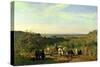 View from the Hilltops of Suresnes Or, the Grape Harvest at Suresnes-Constant-emile Troyon-Stretched Canvas