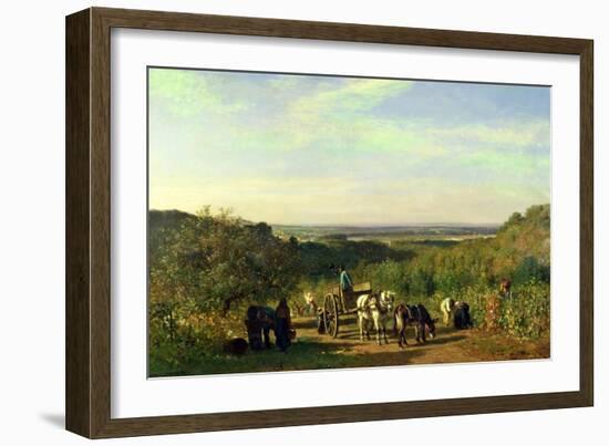 View from the Hilltops of Suresnes Or, the Grape Harvest at Suresnes-Constant-emile Troyon-Framed Giclee Print