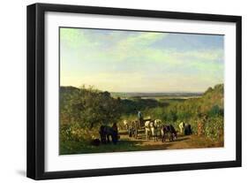 View from the Hilltops of Suresnes Or, the Grape Harvest at Suresnes-Constant-emile Troyon-Framed Giclee Print