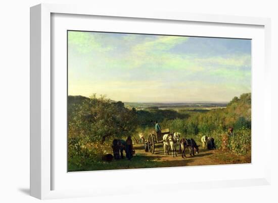 View from the Hilltops of Suresnes Or, the Grape Harvest at Suresnes-Constant-emile Troyon-Framed Giclee Print