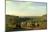 View from the Hilltops of Suresnes Or, the Grape Harvest at Suresnes-Constant-emile Troyon-Mounted Giclee Print