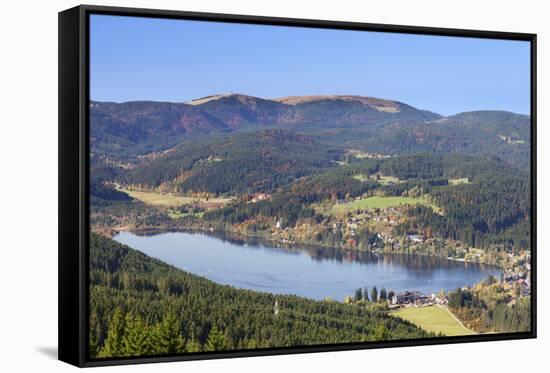 View from the Hochfirst Mountain to Titisee Lake and Feldberg Mountain-Markus Lange-Framed Stretched Canvas