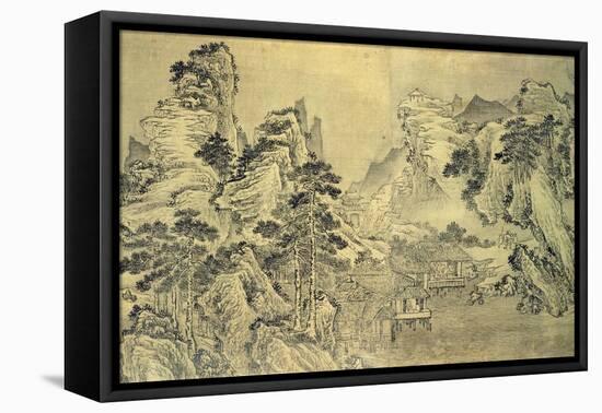 View from the Keyin Pavilion on Paradise (Baojie) Mountain, 1562 (Ink on Silk)-Wang Wen-Framed Stretched Canvas