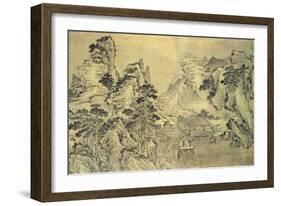 View from the Keyin Pavilion on Paradise (Baojie) Mountain, 1562 (Ink on Silk)-Wang Wen-Framed Giclee Print