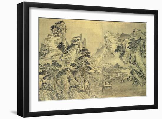 View from the Keyin Pavilion on Paradise (Baojie) Mountain, 1562 (Ink on Silk)-Wang Wen-Framed Giclee Print