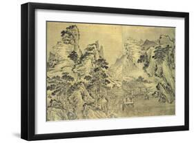 View from the Keyin Pavilion on Paradise (Baojie) Mountain, 1562 (Ink on Silk)-Wang Wen-Framed Giclee Print