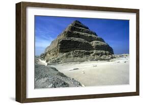 View from the Left of Step Pyramid of King Djoser (Zozer), Saqqara, Egypt, 3rd Dynasty, C2600 Bc-Imhotep-Framed Photographic Print