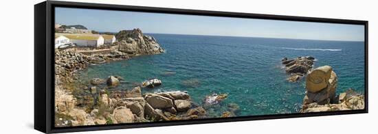 View from the lighthouse in Palamos, Costa Brava, Girona Province, Catalonia, Spain-null-Framed Stretched Canvas