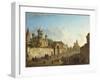 View from the Lubyanka Square to the Vladimir Gate in Moscow, Russia, 1800S-Fyodor Yakovlevich Alexeev-Framed Giclee Print