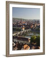 View from the 'Marienberg' Fortress over Wurzburg, 'Alte MainbrŸcke' (Bridge-Rainer Mirau-Framed Photographic Print