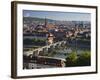 View from the 'Marienberg' Fortress over Wurzburg, 'Alte MainbrŸcke' (Bridge-Rainer Mirau-Framed Photographic Print