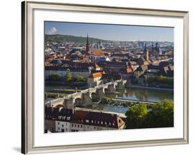 View from the 'Marienberg' Fortress over Wurzburg, 'Alte MainbrŸcke' (Bridge-Rainer Mirau-Framed Photographic Print