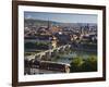 View from the 'Marienberg' Fortress over Wurzburg, 'Alte MainbrŸcke' (Bridge-Rainer Mirau-Framed Photographic Print