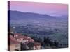 View from the Medieval Town of Cortona Towards Lago Trasimeno, at Sunset, Cortona, Tuscany, Italy-Patrick Dieudonne-Stretched Canvas