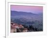 View from the Medieval Town of Cortona Towards Lago Trasimeno, at Sunset, Cortona, Tuscany, Italy-Patrick Dieudonne-Framed Photographic Print