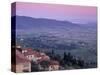 View from the Medieval Town of Cortona Towards Lago Trasimeno, at Sunset, Cortona, Tuscany, Italy-Patrick Dieudonne-Stretched Canvas