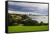 View from the Michael Joseph Savage Memorial at the Tamaki Drive over the Skyline of Auckland-Michael-Framed Stretched Canvas