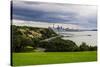 View from the Michael Joseph Savage Memorial at the Tamaki Drive over the Skyline of Auckland-Michael-Stretched Canvas