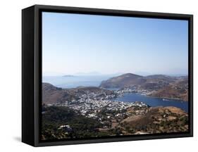 View from the Monastery of St. John the Evangelist, Patmos, Dodecanese, Greek Islands, Greece-Oliviero Olivieri-Framed Stretched Canvas